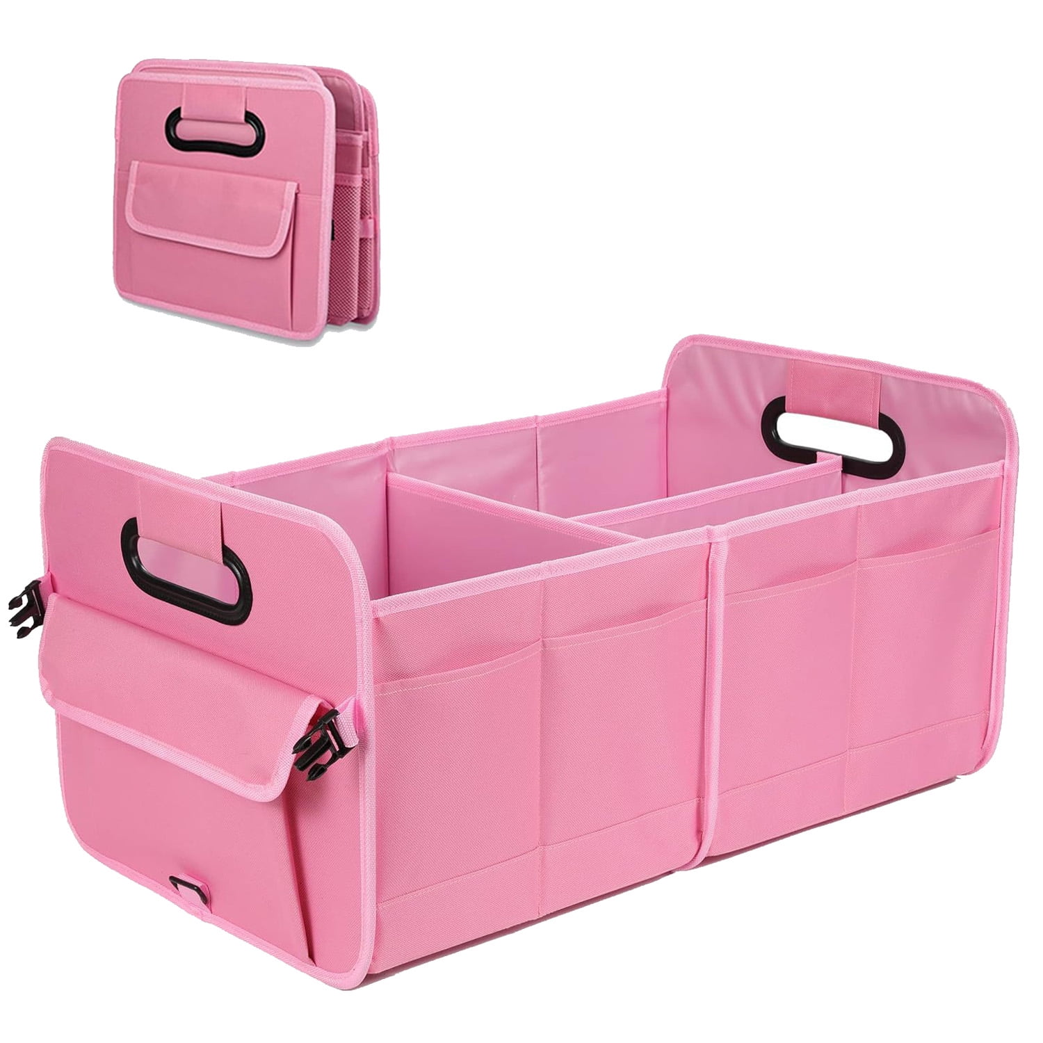 MOLEDA Car Boot Organiser, Multi Compartments Car Storage Organiser Car Boot Tidy Box, Black Collapsible Travel Car Tool Shopping Trunk Organizer Bag, Waterproof Durable 600D Oxford Cloth