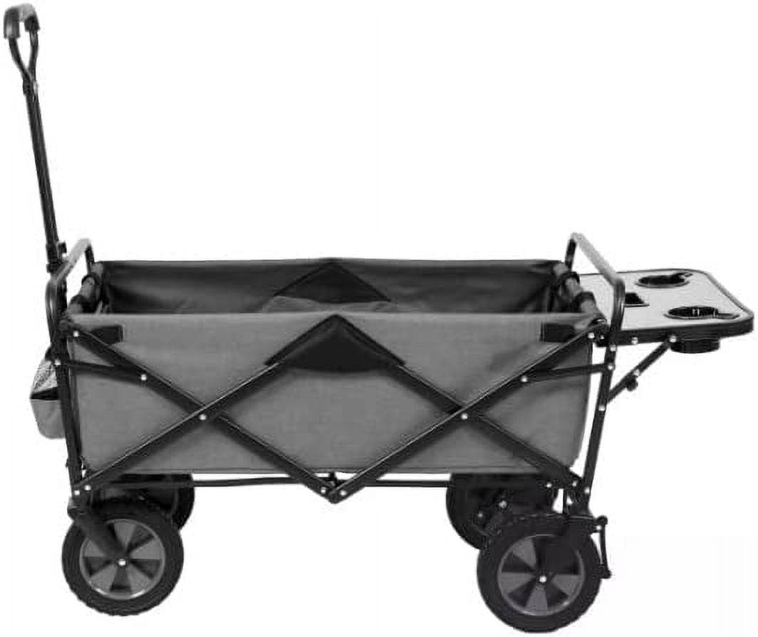 Collapsible Outdoor Utility Wagon with Folding Table and Drink Holders