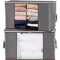 thumbnail image 1 of Collapsible Oversize Storage Bags, 2-Pack Of Durable Fabric Organizers With Clear Window Panel, Reinforced Handles For Closet And Travel Use, 1 of 5