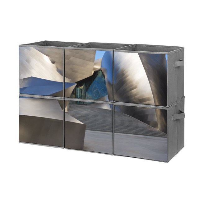 Collapsible Oxford Fabric Storage Cubes with Handles, Large Mid