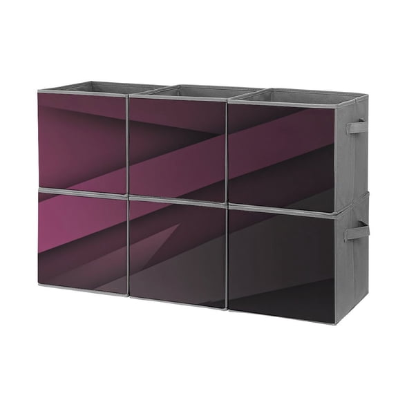 Collapsible Oxford Fabric Storage Cubes with Handles, Large Mid Foldable Oxford Cloth Bins Set of 2/6, Closet Organizers for Shelves Clothes Home Kitchen Toy - Colorful smooth gradient