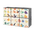 thumbnail image 1 of Collapsible Oxford Fabric Storage Cubes with Handles, Large Mid Foldable Oxford Cloth Bins Set of 2/6, Closet Organizers for Shelves Clothes Home Kitchen Toy - Cute Bird Cartoon, 1 of 7