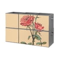 thumbnail image 1 of Collapsible Oxford Fabric Storage Cubes with Handles, Large Mid Foldable Oxford Cloth Bins Set of 2/6, Closet Organizers for Shelves Clothes Home Kitchen Toy - Rose Illustration-3, 1 of 7