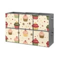 thumbnail image 1 of Collapsible Oxford Fabric Storage Cubes with Handles, Large Mid Foldable Oxford Cloth Bins Set of 2/6, Closet Organizers for Shelves Clothes Home Kitchen Toy - Snow Cake Gift Christmas, 1 of 7