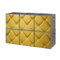 thumbnail image 1 of Collapsible Oxford Fabric Storage Cubes with Handles, Large Mid Foldable Oxford Cloth Bins Set of 2/6, Closet Organizers for Shelves Clothes Home Kitchen Toy - Yellow Grid Pattern, 1 of 7
