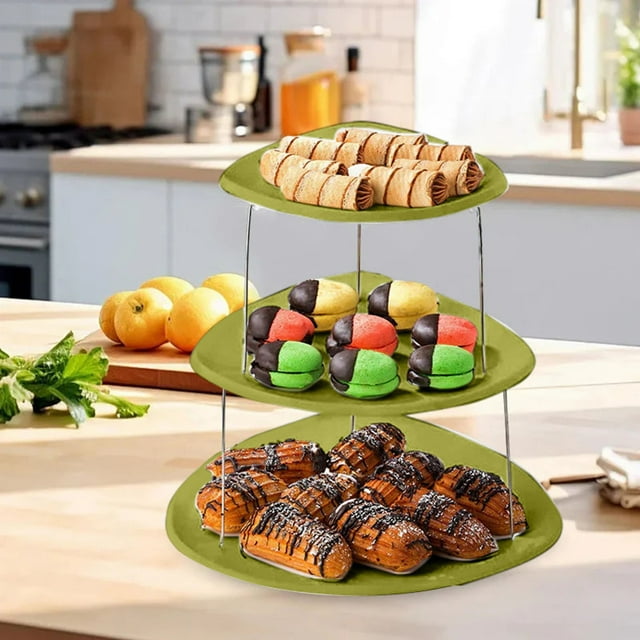 Collapsible Party Tray 3 Tier Party Tray Decorative Design Folds For