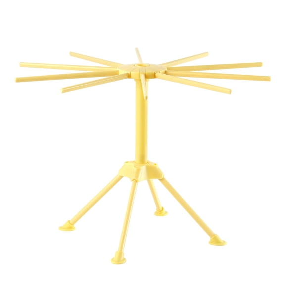 Collapsible Pasta Drying Rack, Plastic Foldable Homemade Fresh Spaghetti Stand Dryer Noodle Hanger for Kitchen with 10 Arms, Stable, Easy Storage, Quickly Set Up (White)
