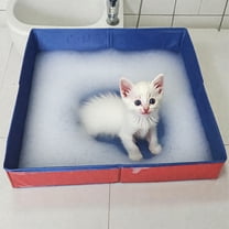 Collapsible Pet Bath Tub 19.7*19.69in*3.15 in Portable Dog/Cat Washing Basin, Foldable Grooming Tub for Small/Medium/Large Pets (Easy Storage)