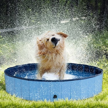 Collapsible Pet Dog Bath Pool, Kiddie Pool Hard Plastic Foldable Bathing Tub PVC Outdoor Pools for Dogs Cat Kid