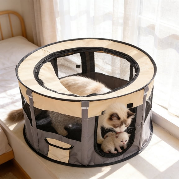 Collapsible Pet Tent for Cats and Dogs Multi Functional Playpen and Birthing Area for Pets Portable Indoor and Outdoor Use