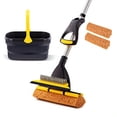 thumbnail image 1 of Collapsible Plastic Bucket Mop Bucket and Sponge Mop Kit Home Commercial Tile Floor Bathroom Garage Cleaning with Total 2 Sponge Heads Telescopic 42.552 Inches Easily Dry Wringing Yellow, 1 of 9