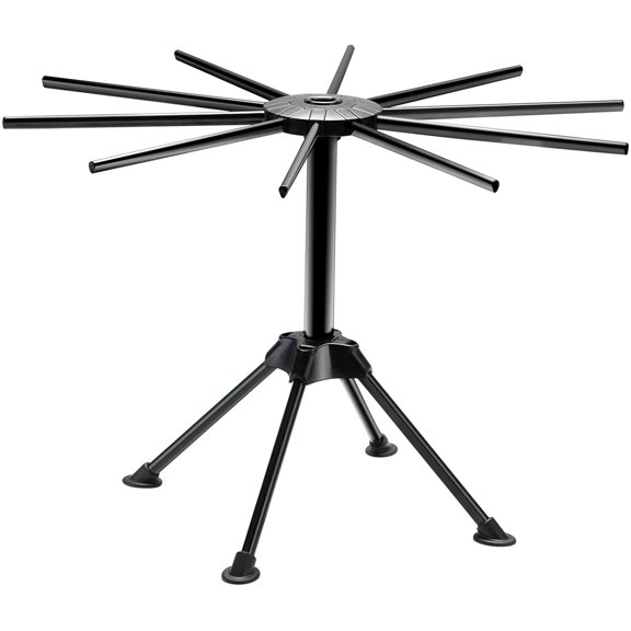Collapsible , Plastic Foldable Homemade Fresh Spaghetti Stand Dryer Noodle Hanger for Kitchen with 10 Arms, Stable, Easy Storage, Quickly Set Up (Black)