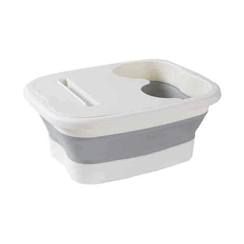 Collapsible Plastic Foot Wash Basin With Lid And Device Slot Portable Water Tub For Home UseA-40X32X17Cm
