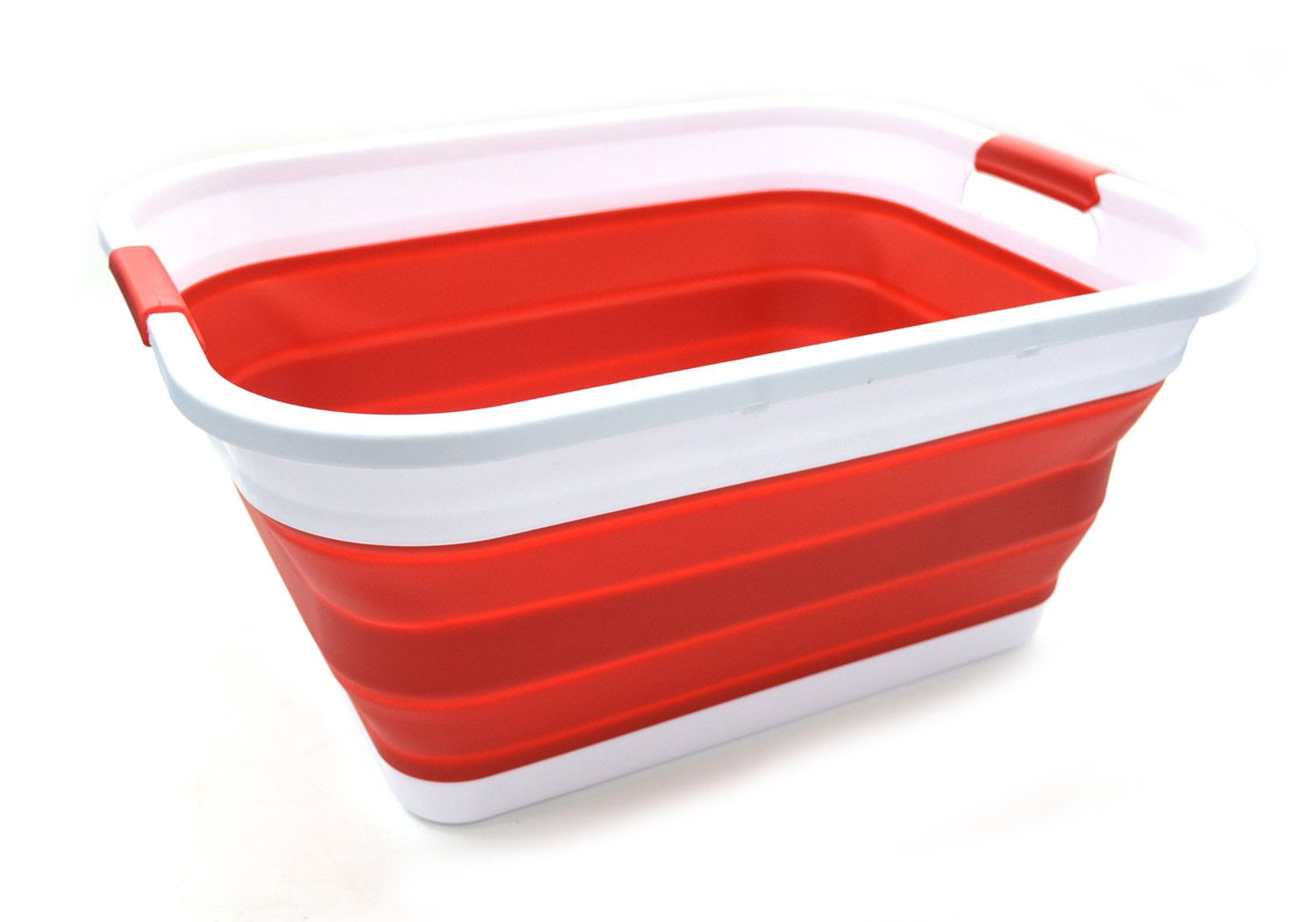 Collapsible Plastic Laundry Basket-Foldable Pop Up Storage Container ...