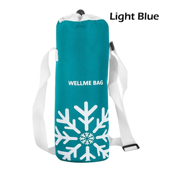 Collapsible Portable Camping Accessories Travel Bottle Cover Insulated Thermal Bag Cooler Lunch Bag Storage Bag LIGHT BLUE