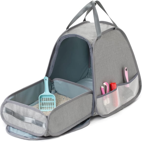 Collapsible Portable Cat Litter Box Standard for Travel Light Weight Leak-ProofSturdyPrevent Litter Scatter Design Easy to Clean Collapsible Travel Puppy CarrierPortable Cat Playpen