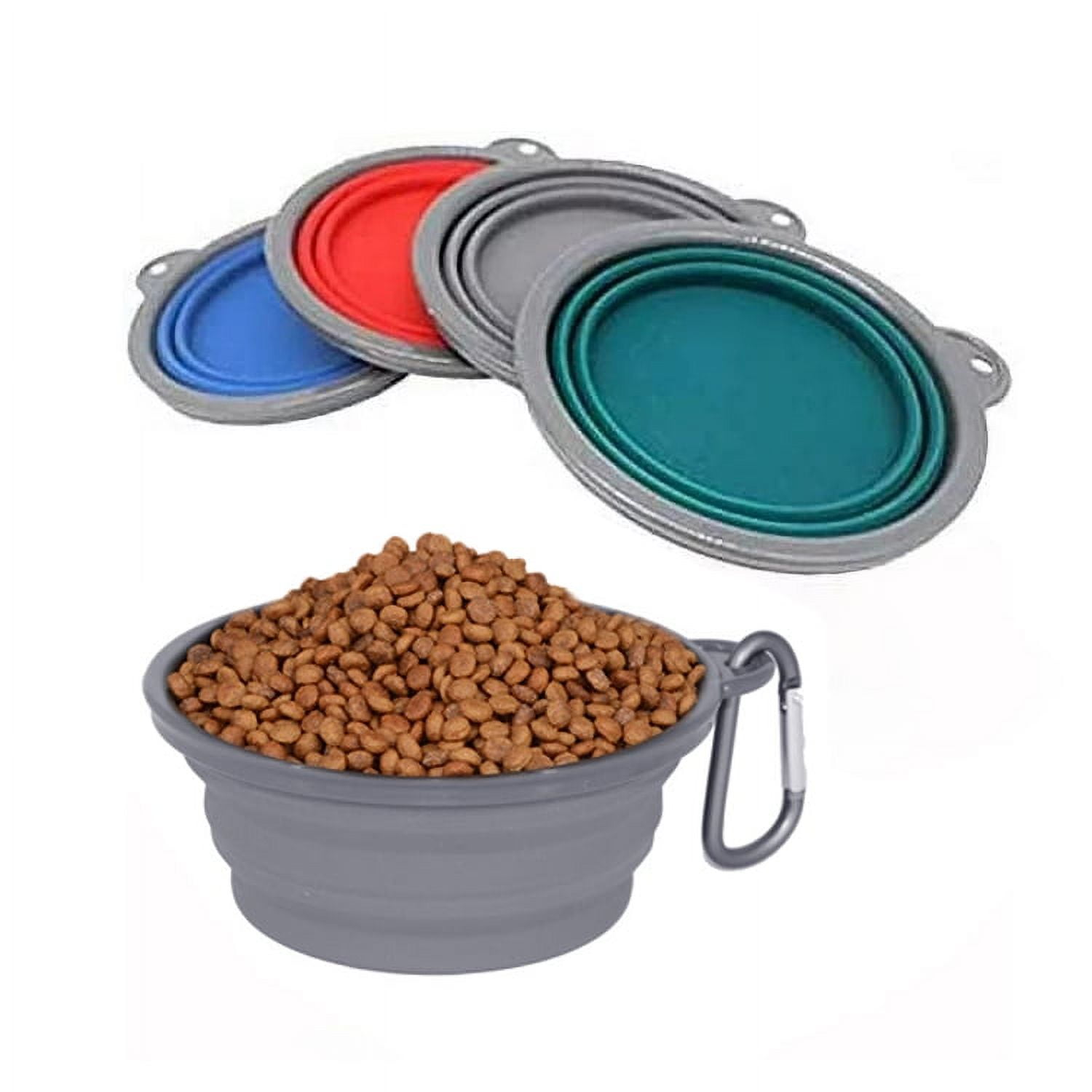 Collapsible Portable Silicone Dog Bowls,2 Pack,34 oz,Silicone Basic