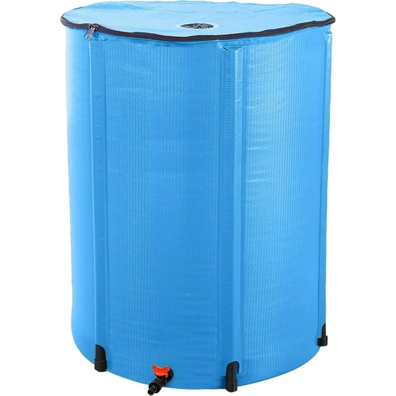 Collapsible Rain Barrel, Portable Rainwater Collection System, Rain Water Barrel Collector with Volume Scale Mark, Spigots and Overflow Kit, Rain Catcher Barrel for Garden
