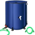 thumbnail image 1 of Collapsible Rain Barrel 100 Gallon Rainwater Collection Storage Tank with Garden Hose, Blue, 1 of 6