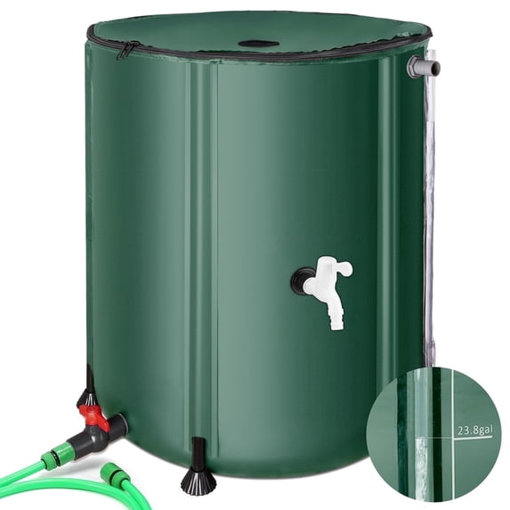 Collapsible Rain Barrel 53 Gallon Rainwater Collection Storage Tank with Garden Hose