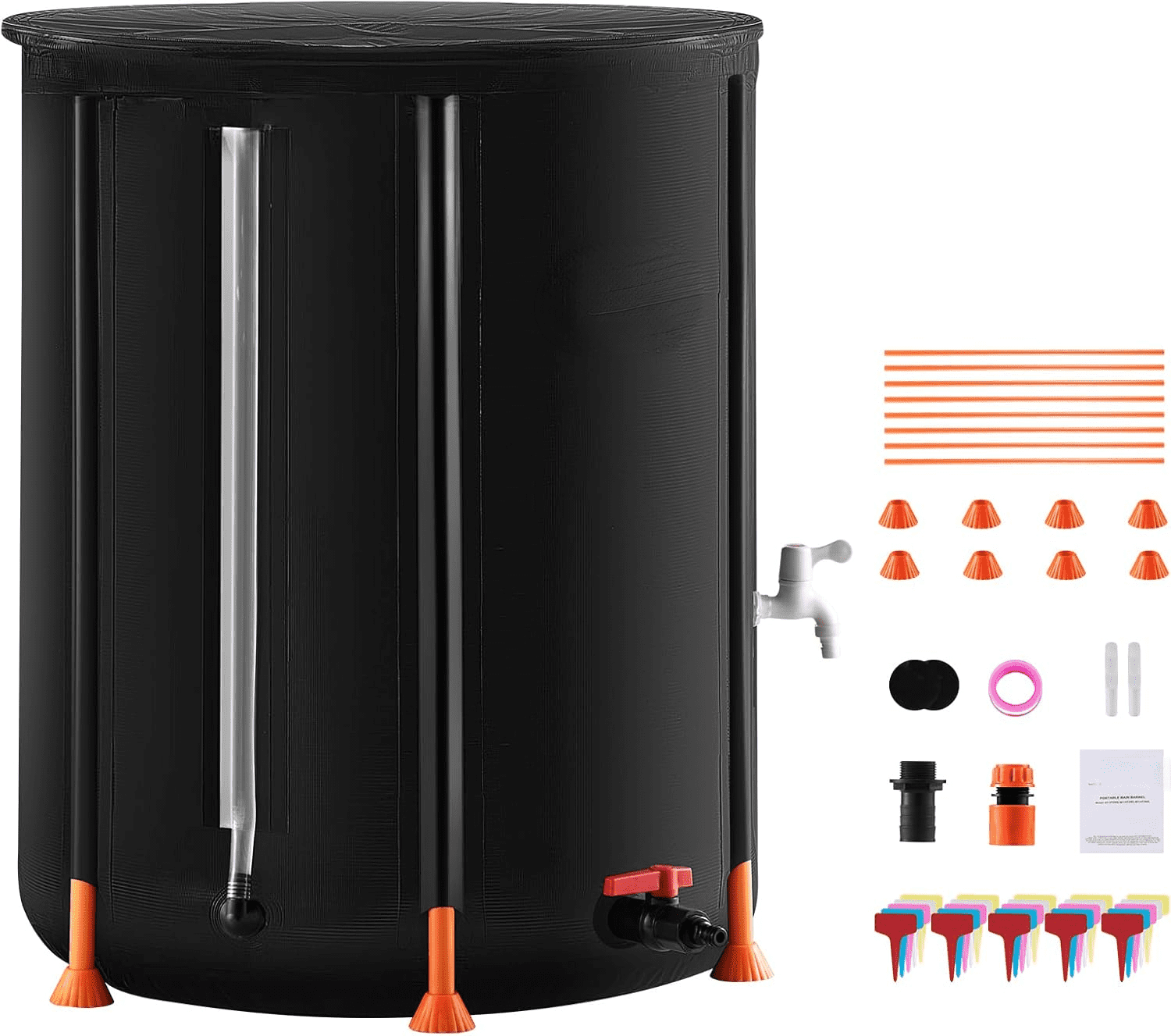Collapsible Rain Barrel, 66 Gallon/250 L Portable Rain Water Collection ...