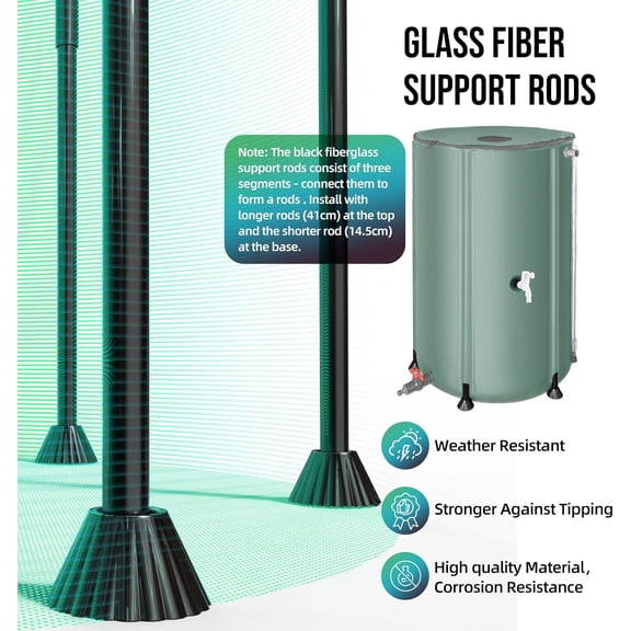 Collapsible Rain Barrel Water Collection System - 100 Gallon Portable Water Storage Tank,Foldable Rainwater Collect System Downspout, Water Catcher Container with Filter, SpigotsOverflow Kit,Green