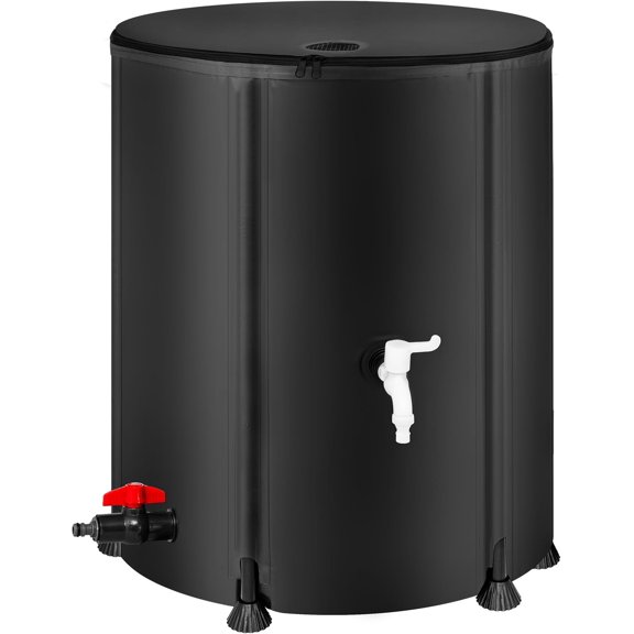 Collapsible Rain Barrel Water Storage Containers-53 Gallon Portable Rainwater Collect System Water to Collect Rainwater from Gutter Downspout Water Catcher with Spigots,Filter&Overflow Kits