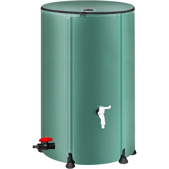 Collapsible Rain Barrel Water Storage Containers-53 Gallon Portable Rainwater Collect System Water Tank to Collect Rainwater from Gutter Downspout Water Catcher with Spigots,Filter＆Overflow Kits