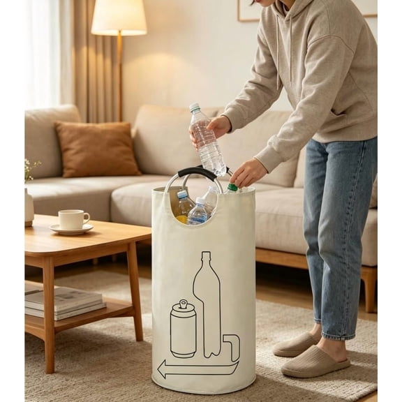 Collapsible Recycling Storage Organizer, Portable Foldable Waste Bin for Kitchen Camping