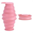 thumbnail image 1 of Collapsible Reusable Cups with Lids Silicone to Go Coffee Cups Reusable Travel Coffee Mugs for Coffee Portable Collapsible Cups for Traveling Home Office Essentials Pink Single, 1 of 6