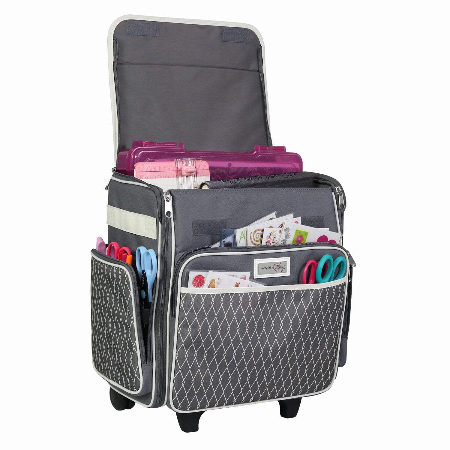 Everything Mary Rolling Scrapbook Organizer, Grey/White - Portable ...