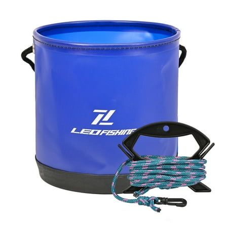 Collapsible Round Folding Fishing Bucket With Lanyard Fishing Equipment For Fishing