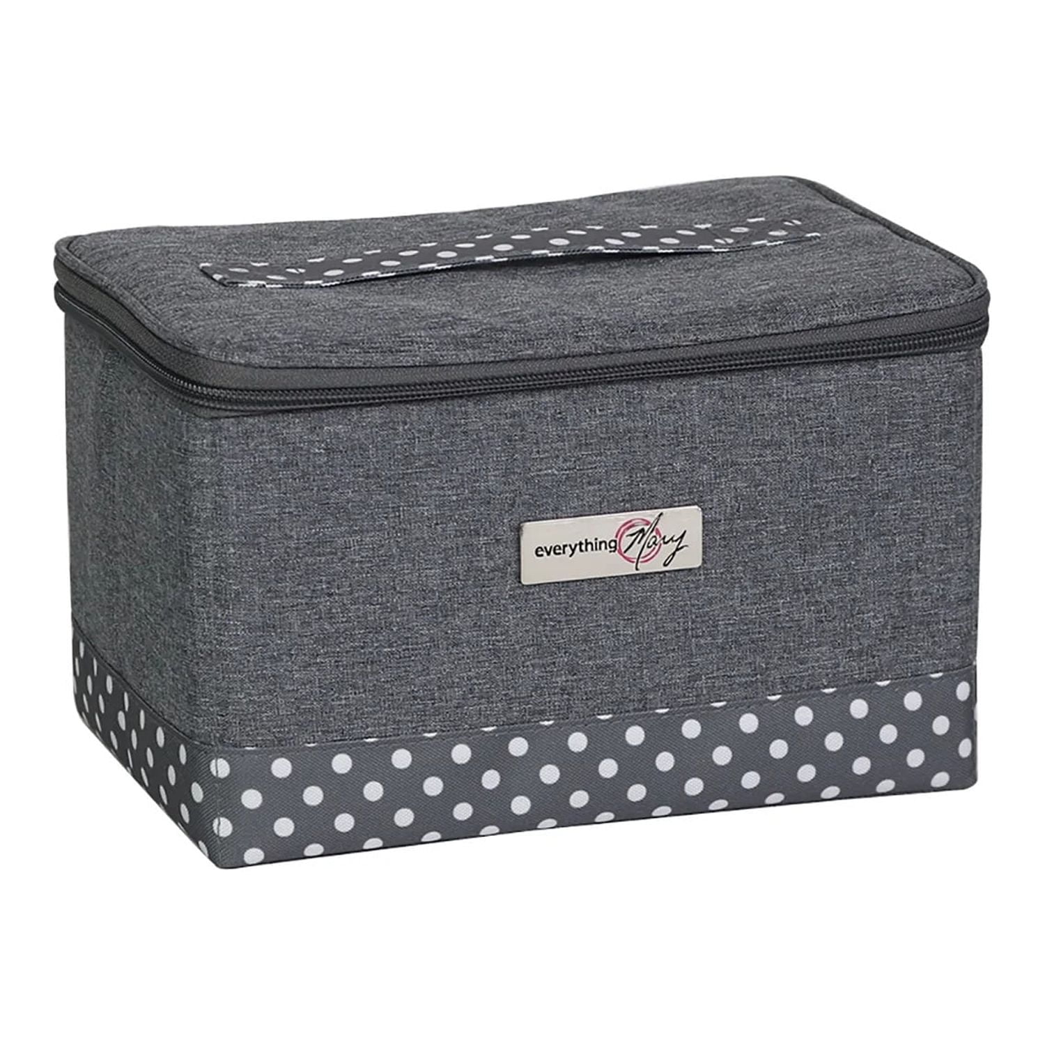 Collapsible Sewing Kit Organizer Box, Heather Polka Dot