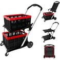 Collapsible Shopping Carts With Crates For Groceries (Black198Lbs)
