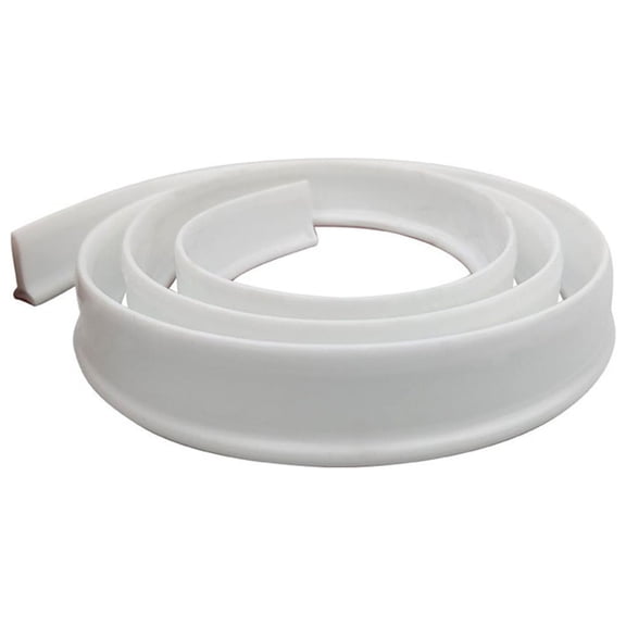 Collapsible Shower Water Dam, 39.37-Inch Self-Adhesive Silicone Barrier for Bathroom Floor, Sink and Wet Dry Separation, White