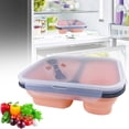 thumbnail image 1 of Collapsible Silicone Bento Lunch Boxes With Lids,2 Compartments,Divided Lunch Food Storage Containers,37.2 oz,Safe in Microwave,Dishwasher and Freezer,BPA Free, 1 of 5