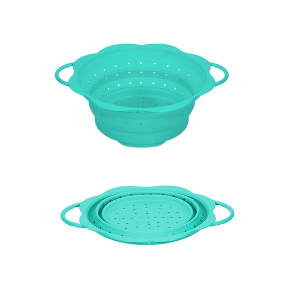 Collapsible Silicone Colander Strainer with Handles for Kitchen Draining