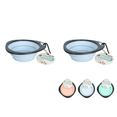 thumbnail image 1 of Collapsible Silicone Dog Cat Bowls with Clasp for Traveling, Hiking, Walking, Portable, Foldable Dog Cat Water Dish Bowl for Outside（Bule,2), 1 of 5