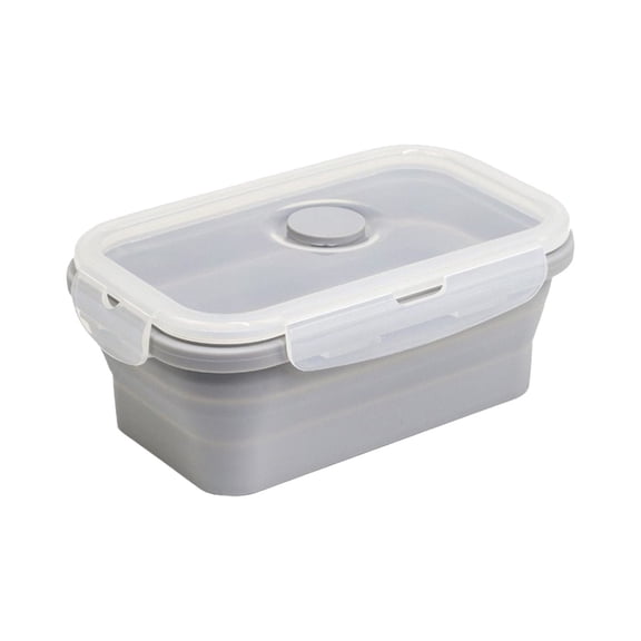 Collapsible Silicone Food Container, Airtight Storage Box, Food Grade Lunch Case, Heat Resistant Portable Vessel, Reusable Sealed Container for Meal Prep, Travel and Freezer Use, Single Piece