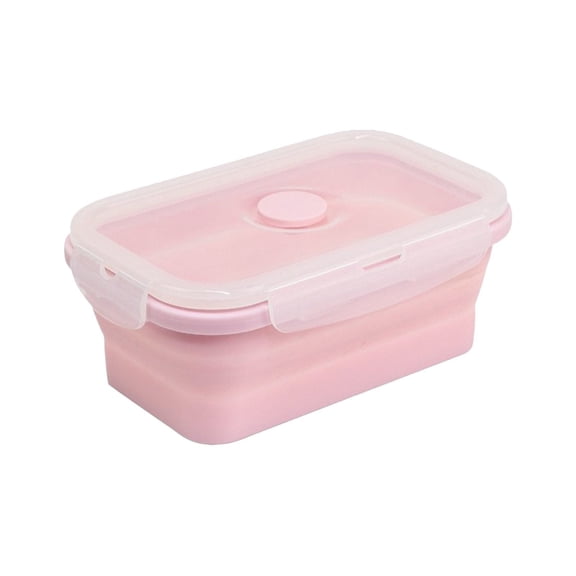 Collapsible Silicone Food Container, Airtight Storage Box, Food Grade Lunch Case, Heat Resistant Portable Vessel, Reusable Sealed Container for Meal Prep, Travel and Freezer Use, Single Piece