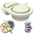 thumbnail image 1 of Collapsible Silicone Food Container, Double Compartment Reusable Snack Container, Airtight Leak-Proof Bento Box, Portable Travel Food Storage Container, Ideal for Picnics, Travel & On-the-Go Meals, 1 of 4