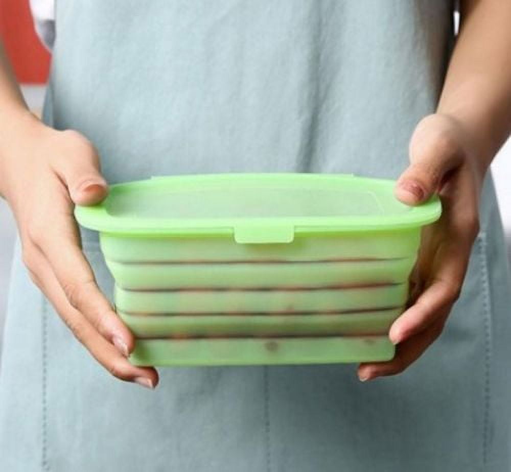 Mifoci 6 Pcs Silicone Food Containers Collapsible Storage Containers with  Airtight Lids Stacking Leftover Food Storage Collapsible Lunch Box for