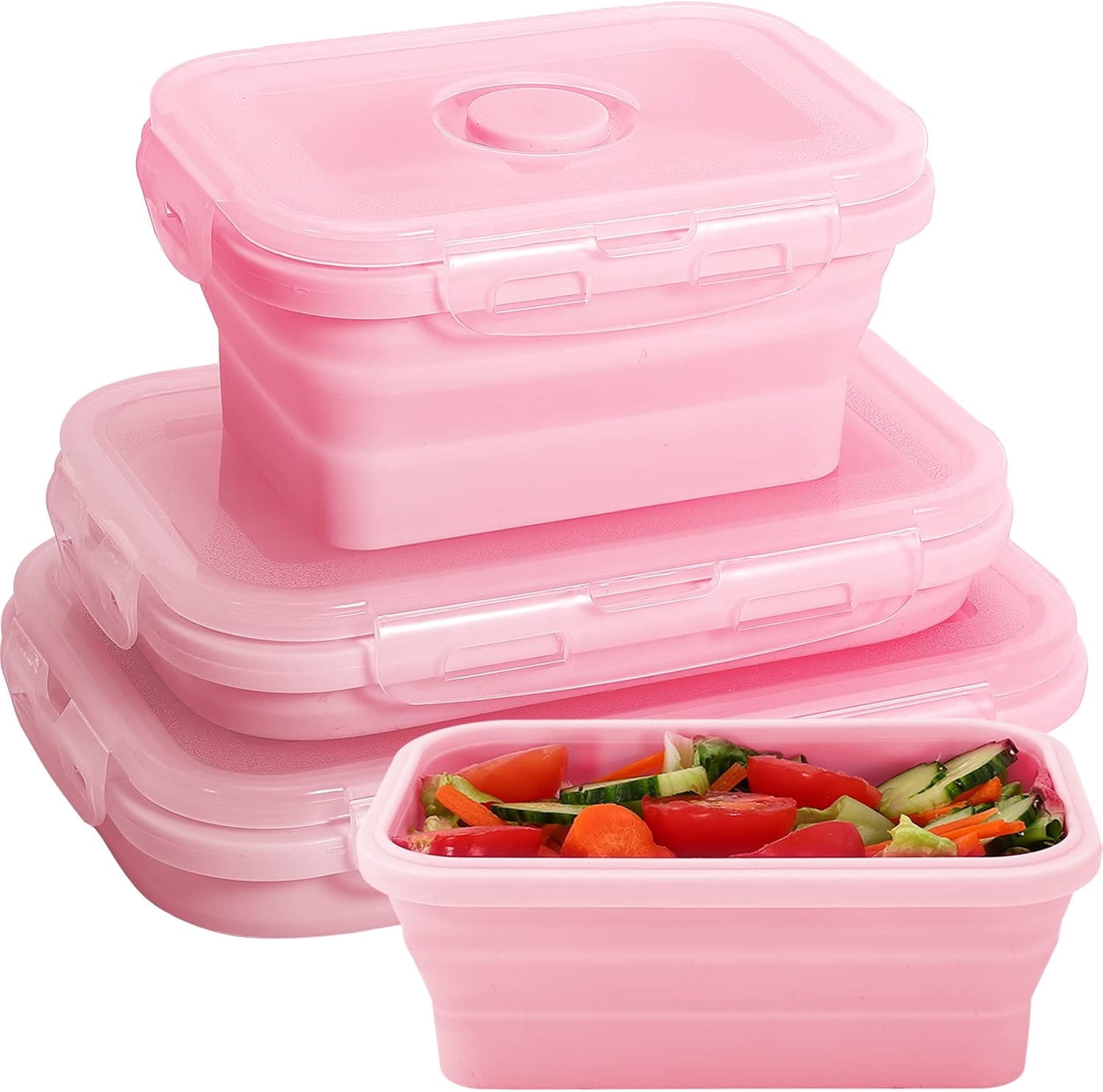 Jutoe Collapsible Silicone Food Storage Containers, 3pk - Walmart.com