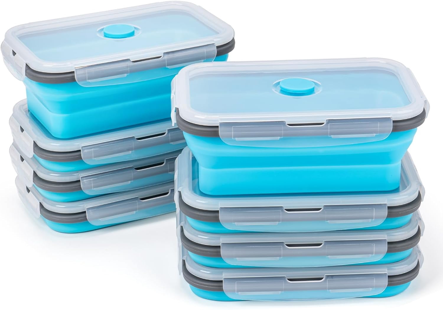 Collapsible Silicone Food Storage Containers Set with Lid & Air Vent ...