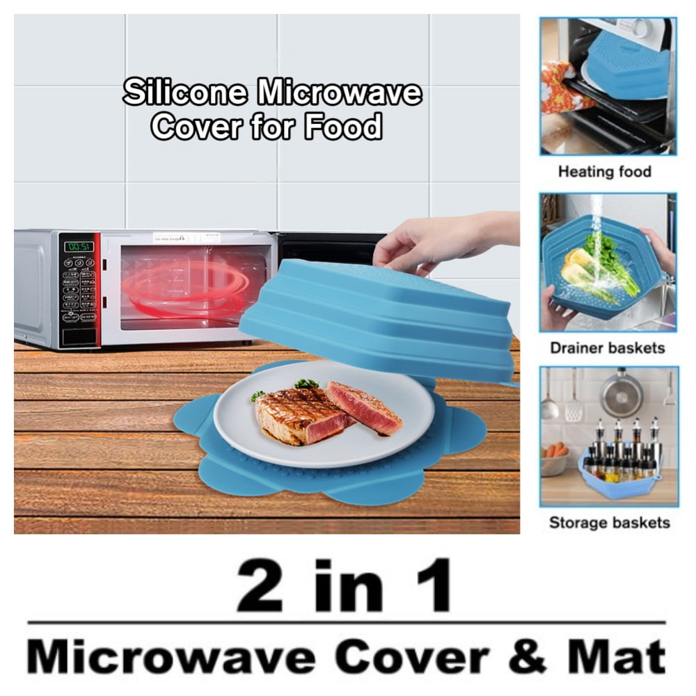 Collapsible Silicone Microwave Cover with Mat Vented Microwave Splatter