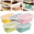 thumbnail image 1 of Collapsible Silicone Storage Containers With Lids,lunch box containers,Microwave & Freezer Saving Design For Kitchen Travel And Meal Prep 1pc, 1 of 6