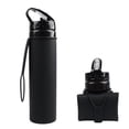 thumbnail image 1 of Collapsible Silicone Water Bottle, 600ml Portable Foldable Sports Bottle for Travel, Hiking & Outdoor Activities, 1 of 2