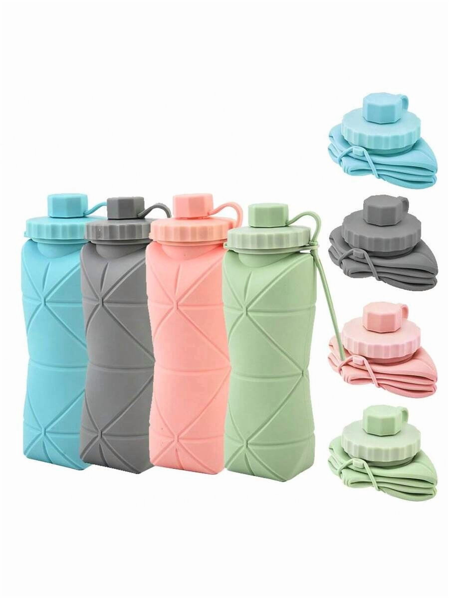 Collapsible Silicone Water Bottle, BPA-Free Reusable Foldable Bottle for Travel Camping Gym