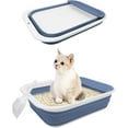 Collapsible Small Cat Litter Box for Kittens Open Potty Pan Foldable