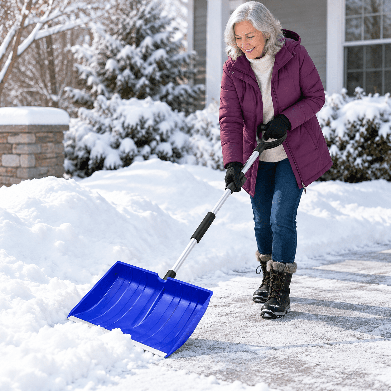 Collapsible Snow Shovel with D-Grip Handle for Driveway, Car, and Home ...